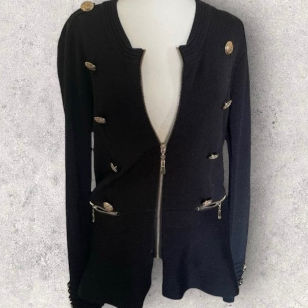 Boston Proper Black Zip Up Cardigan